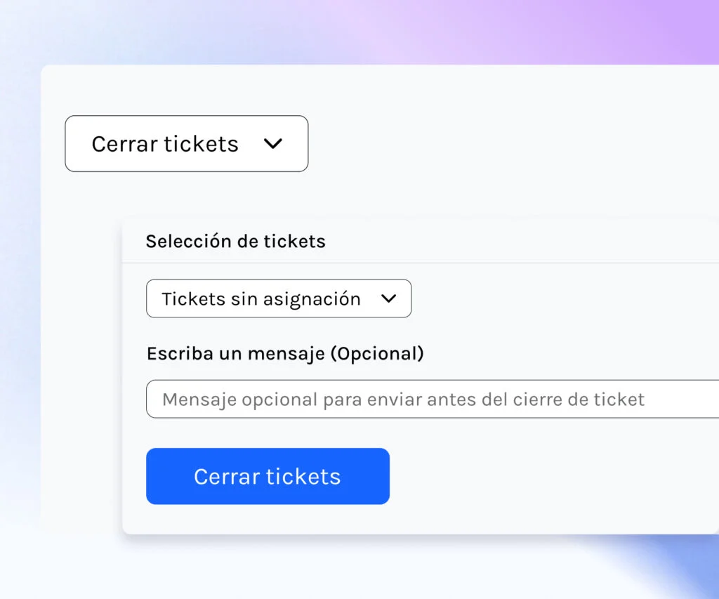 Cierre masivo de tickets sin asignación