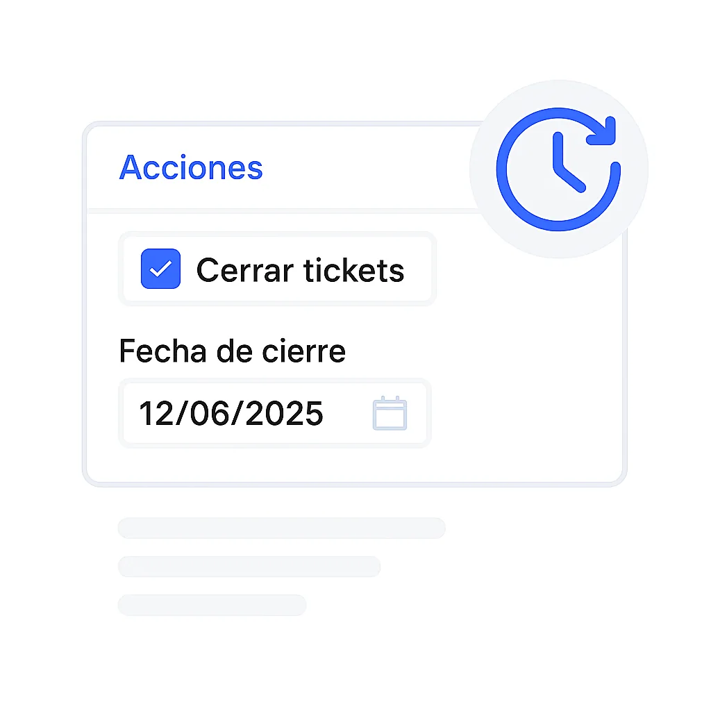 Cierre masivo programado para tickets, con recurrencias automáticas