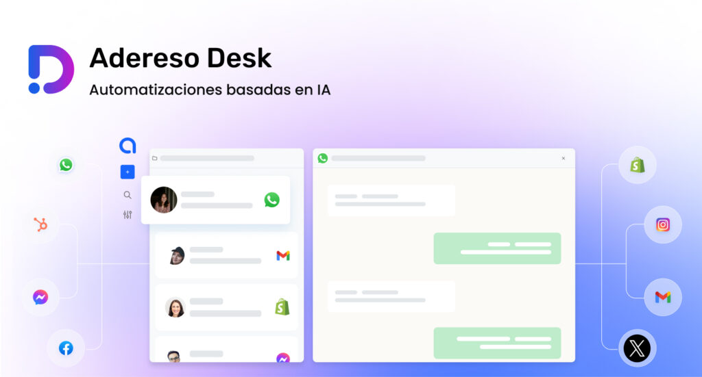 Automatiza y centraliza la atención al cliente con Adereso Desk. Mejora la eficiencia y reduce tiempos de respuesta.