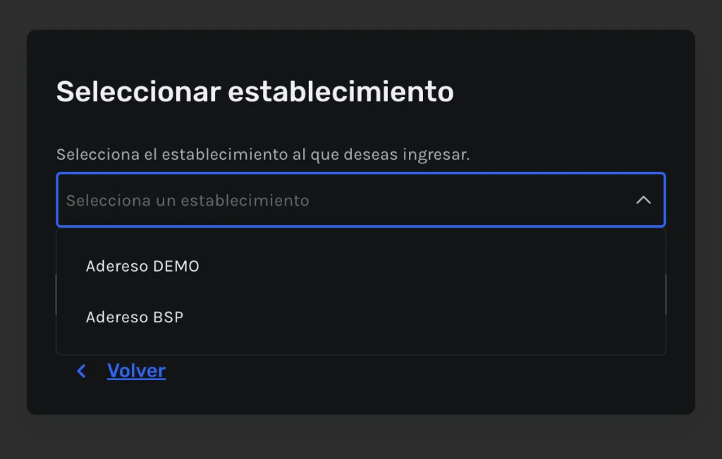 captura de pantalla de acceso