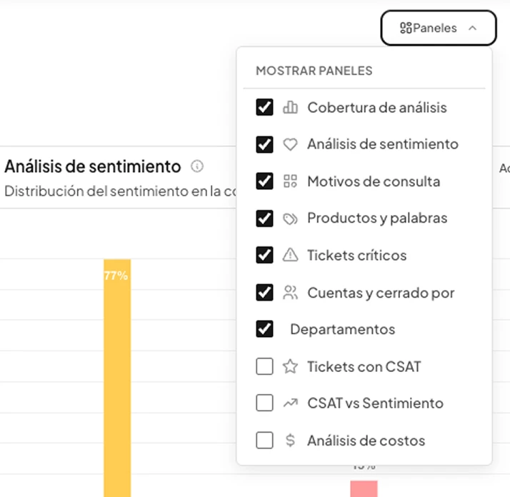 Botón Paneles en la vista general